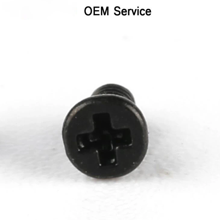 Black Zinc Cross Recessed Flat Small M1 Screw